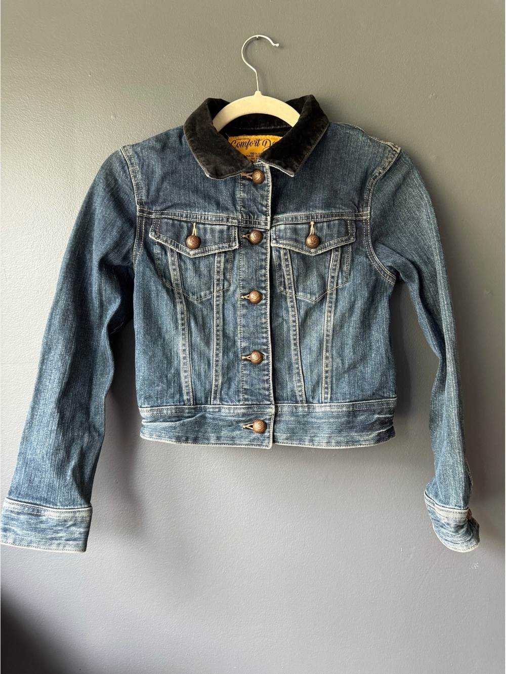 Comfort Denim Girl’s Denim Jacket with Velvet Collar Size M (10/12)